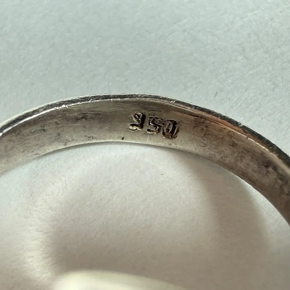 Four Directions Totem Peruvian 950 Silver Turqoise size 5us vintage ring